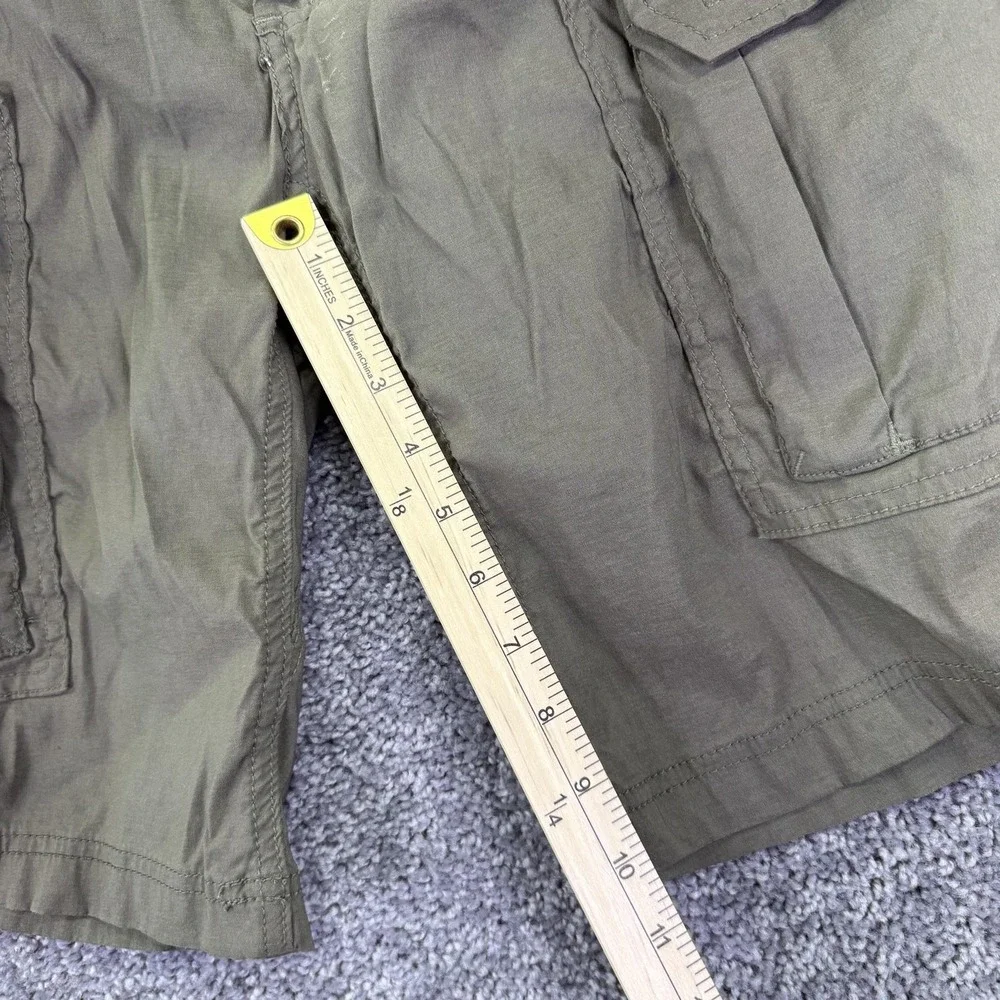 Old Mill Cargo Shorts Mens 36 Green Nylon Stretch Elastic Waist Pockets Outdoor
